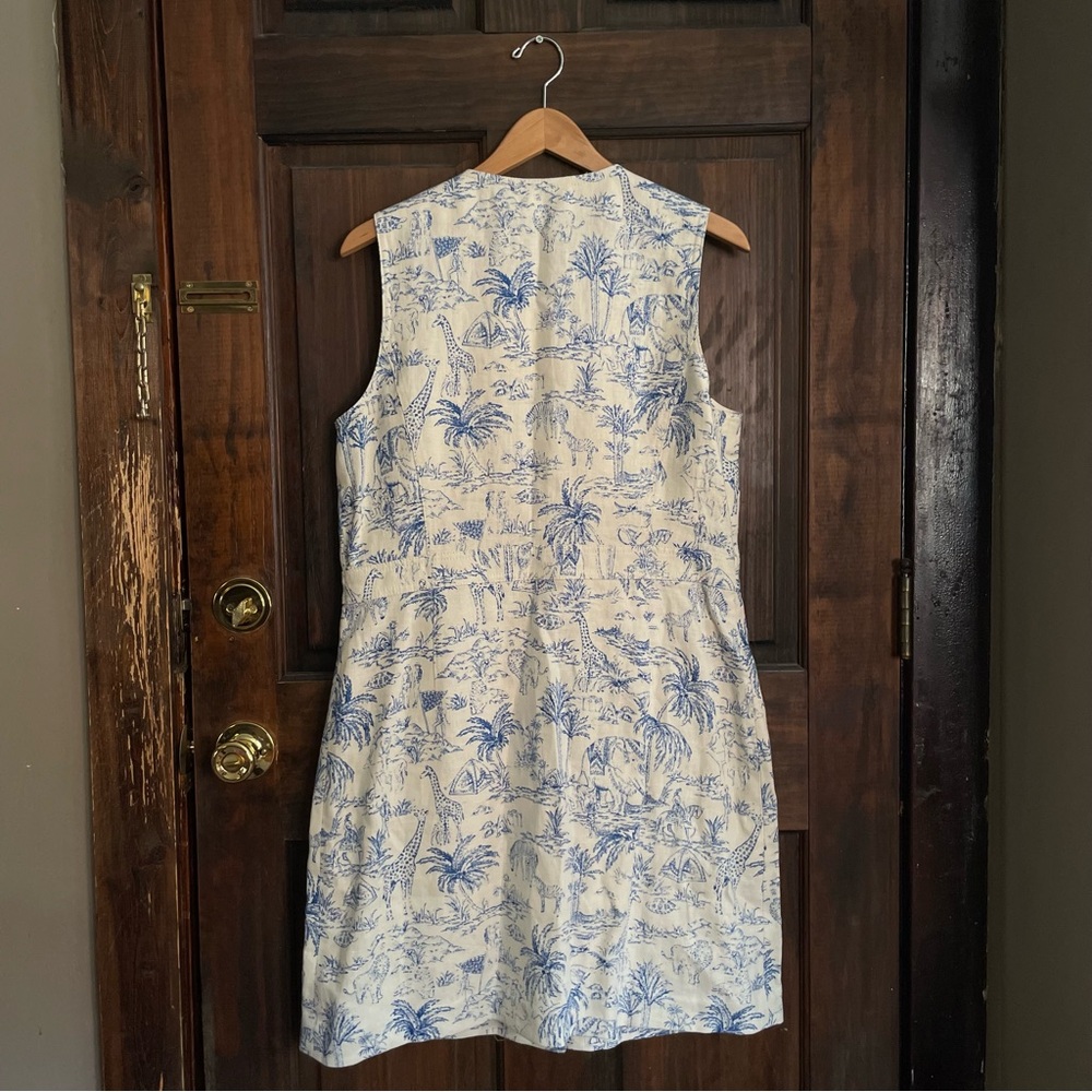TORY BURCH Blue and White Safari print Buttoned down Dress NWT - Picture 8 of 10